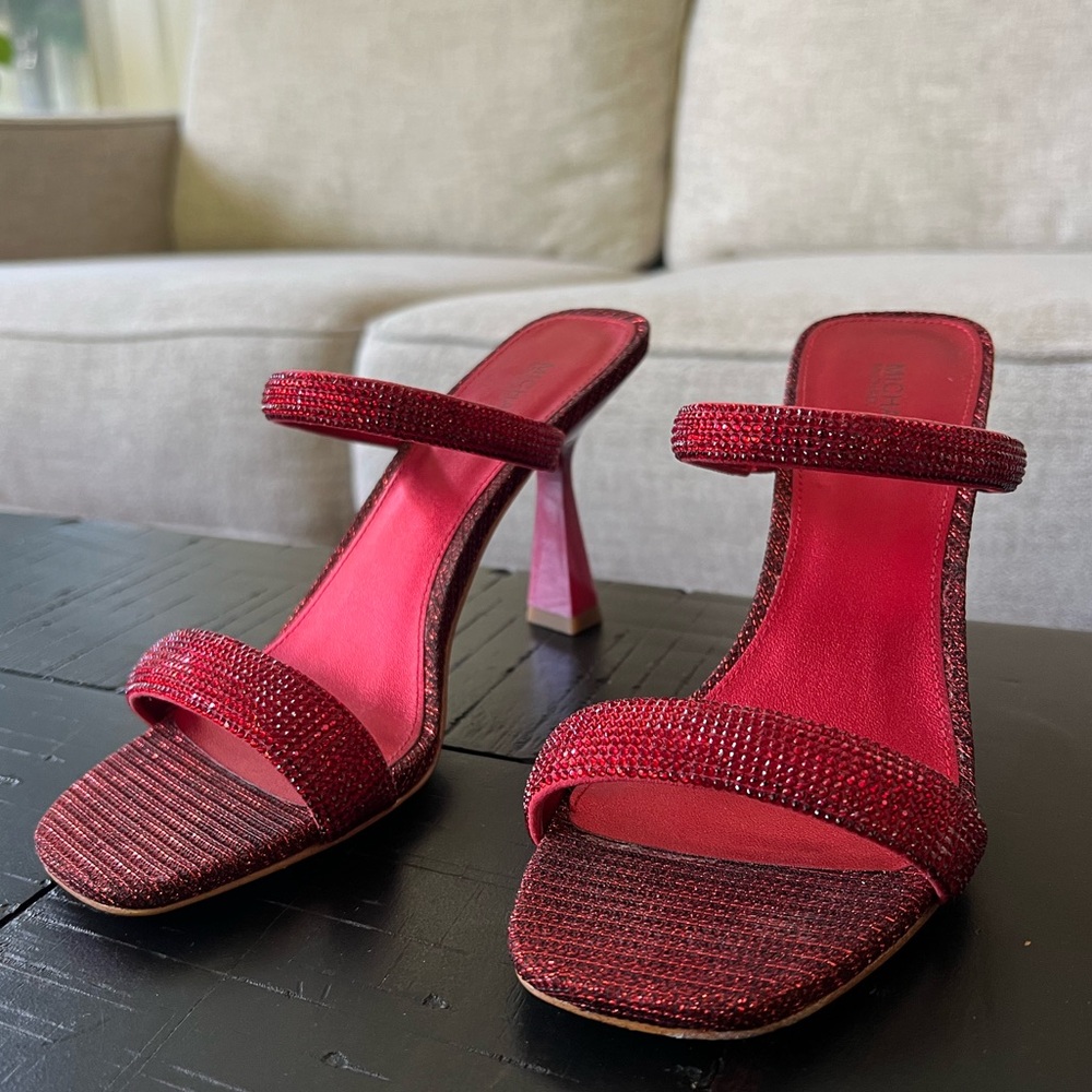 Michael kors Red rhinestone slipper heels